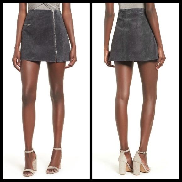 💕BLANKNYC💕 Grey Suede Mini Skirt 31 NWT - Picture 1 of 8